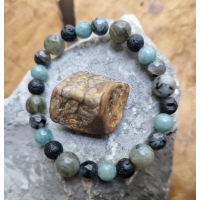 Stoere meisjes Power armband Labradoriet - Jade